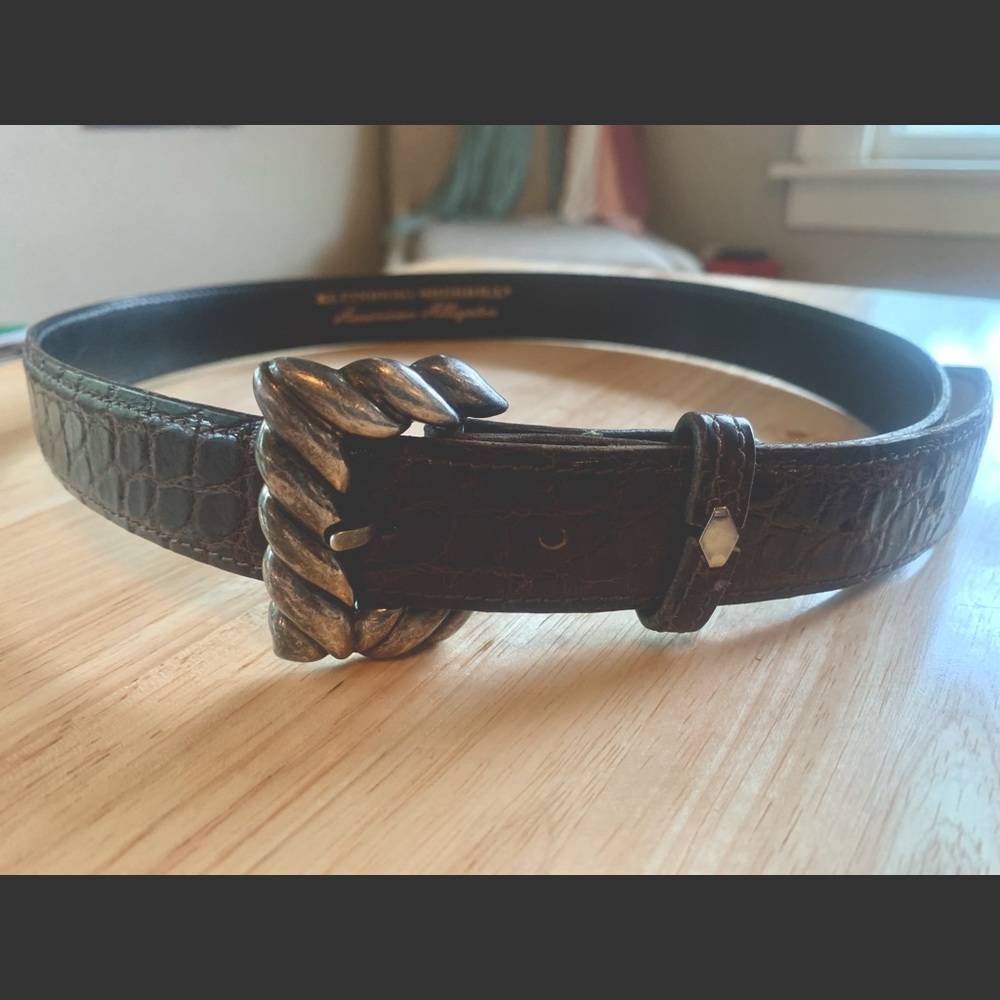 Vintage brown alligator Kleinberg Sherrill belt